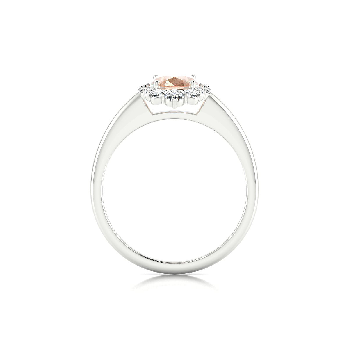 Romance | 18k White Gold 8 x 6 mm Oval Morganite Ring