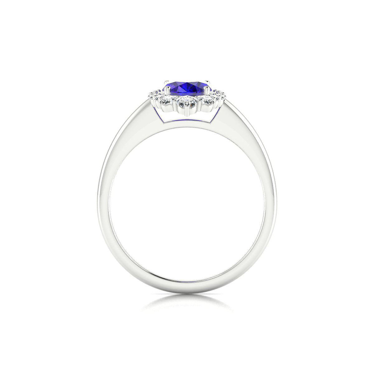 Romance | 18k White Gold 8 x 6 mm Oval Tanzanite Ring