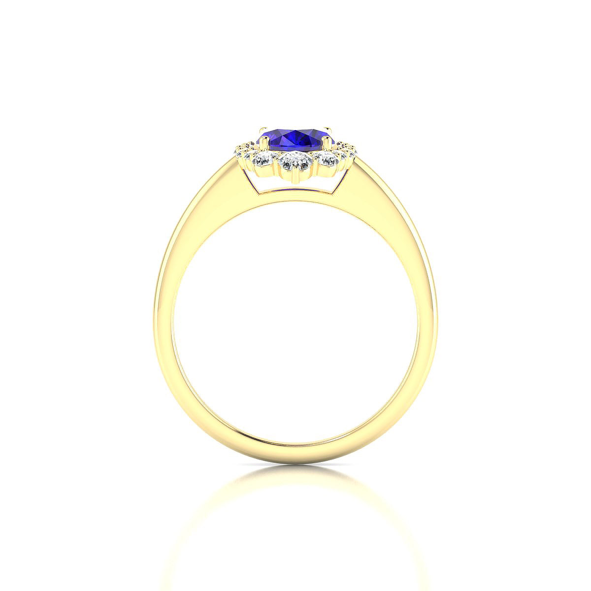 Romance | 18k Yellow Gold 8 x 6 mm Oval Tanzanite Ring