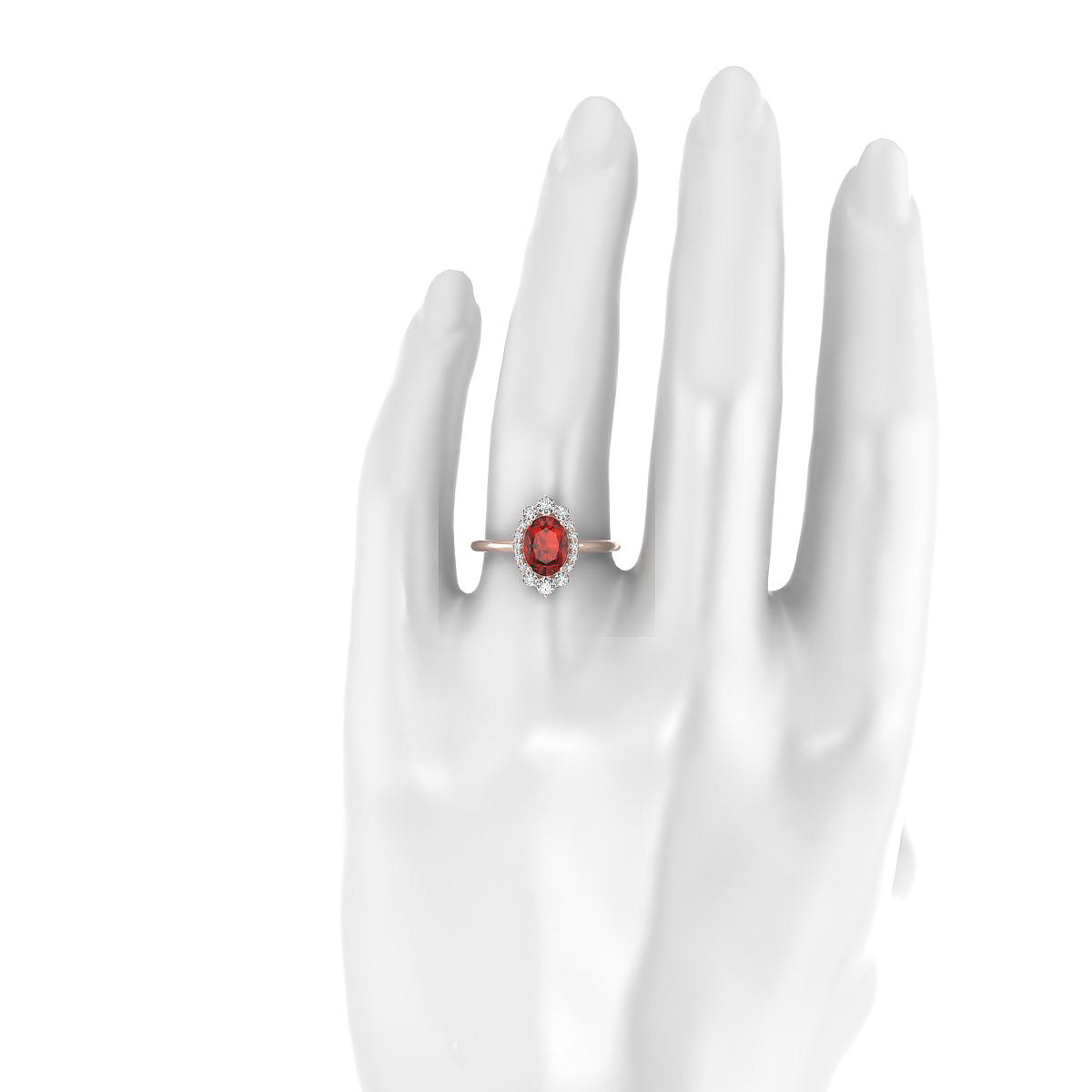 Romance | 18k Rose Gold 8 x 6 mm Oval Garnet Ring