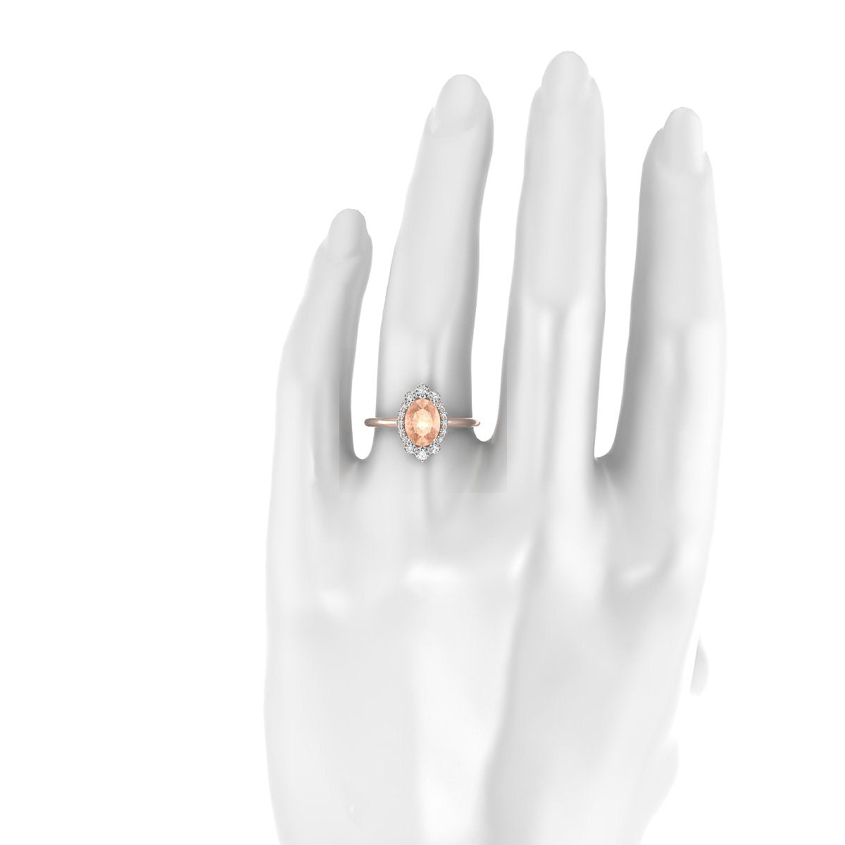Romance | 18k Rose Gold 8 x 6 mm Oval Morganite Ring
