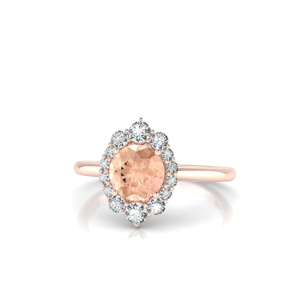 Romance | 18k Rose Gold 6 mm Round Morganite Ring