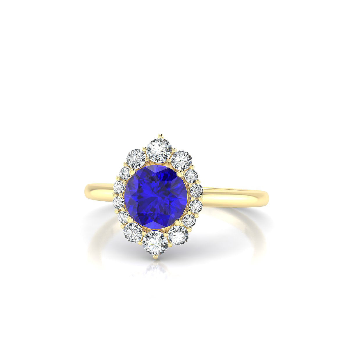 Romance | 18k Yellow Gold 6 mm Round Tanzanite Ring