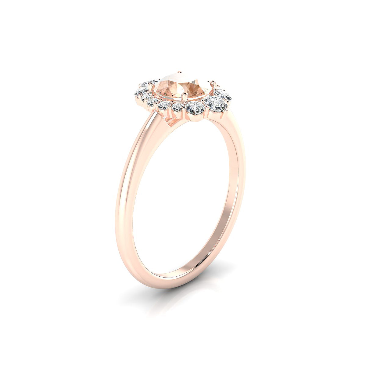 Romance | 18k Rose Gold 6 mm Round Morganite Ring