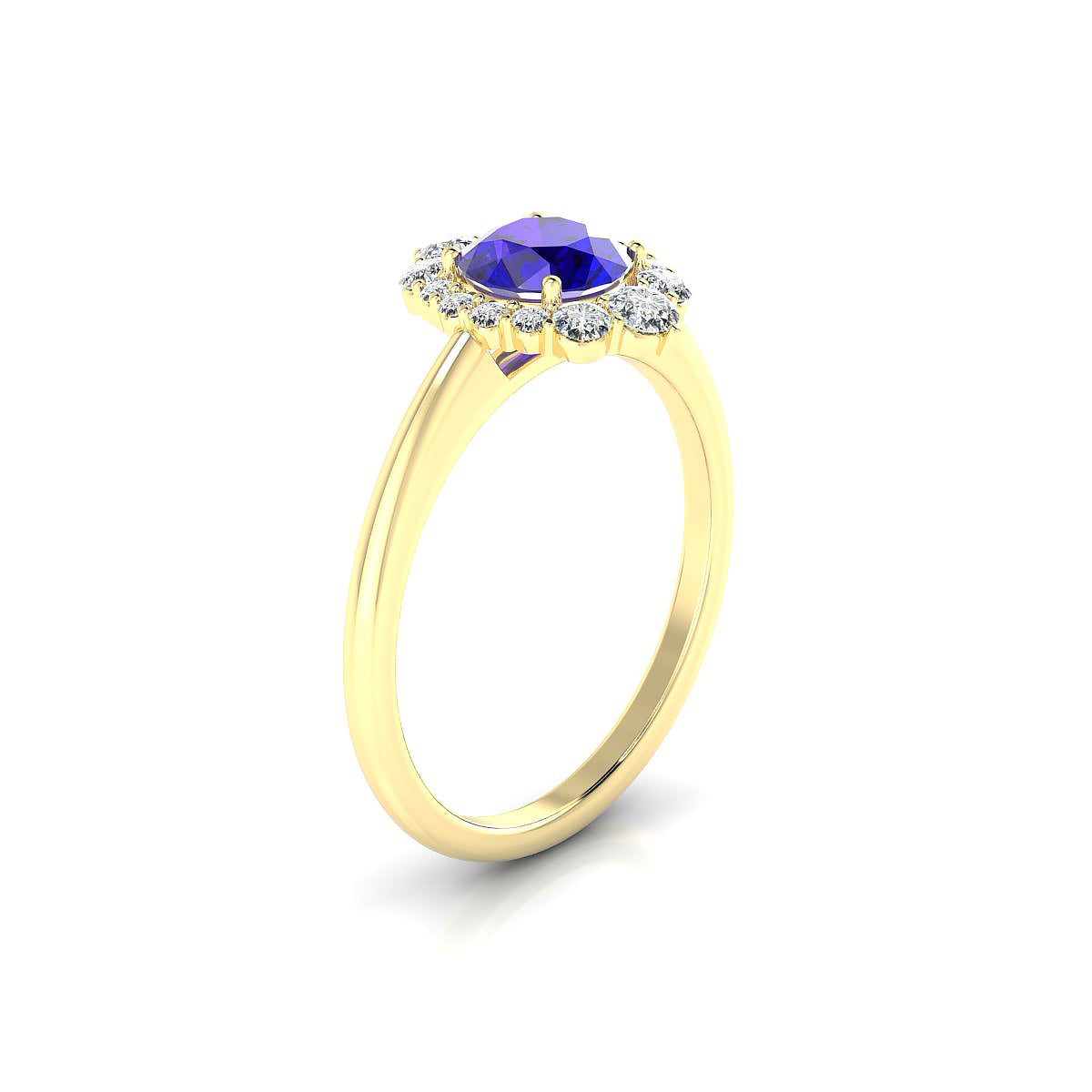 Romance | 18k Yellow Gold 6 mm Round Tanzanite Ring