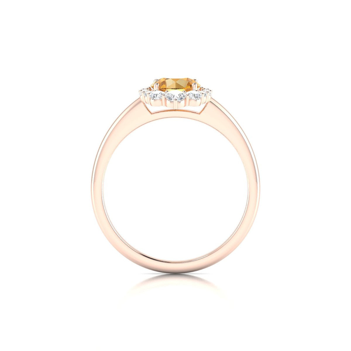 Romance | 18k Rose Gold 6 mm Round Citrine Ring