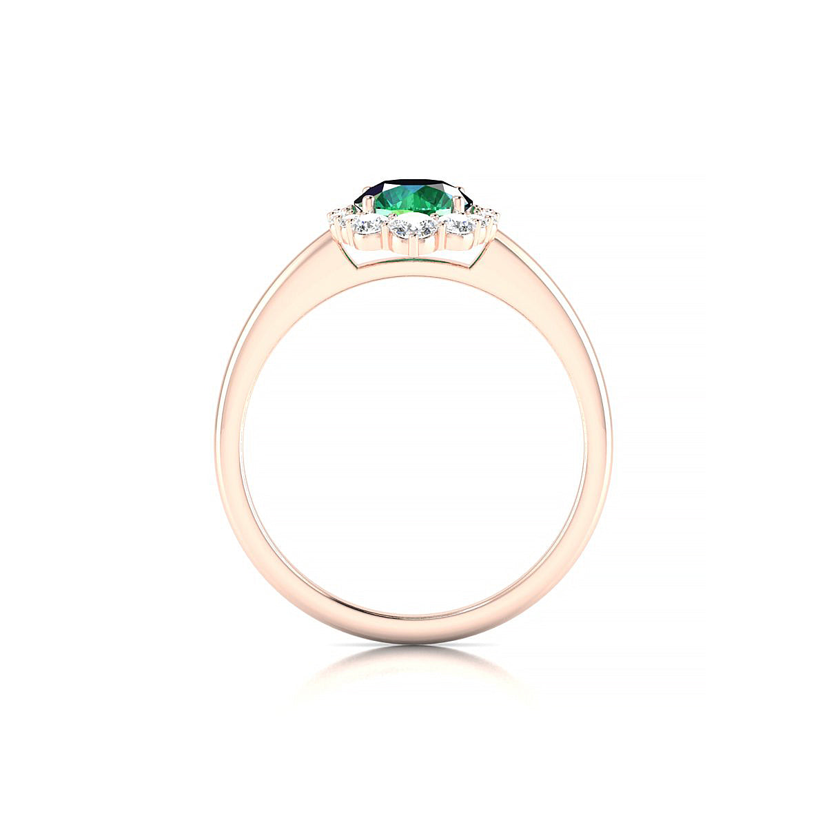 Romance | 18k Rose Gold 6 mm Round Emerald Ring