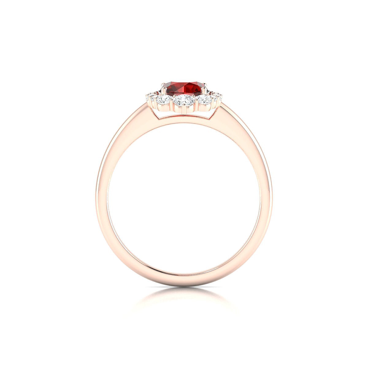 Romance | 18k Rose Gold 6 mm Round Garnet Ring