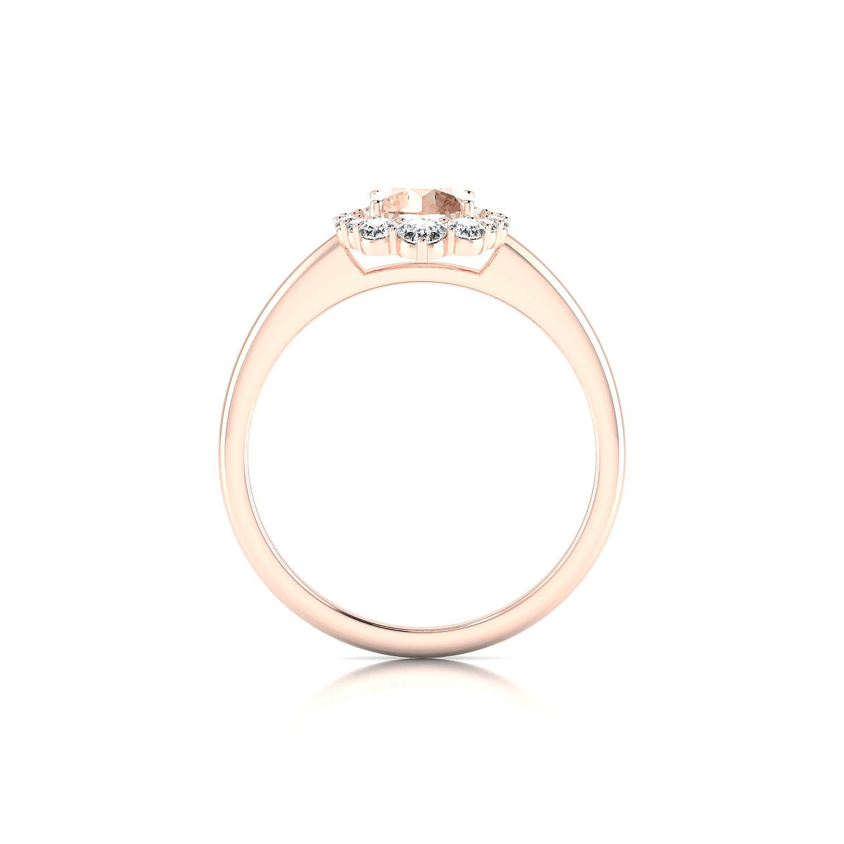 Romance | 18k Rose Gold 6 mm Round Morganite Ring