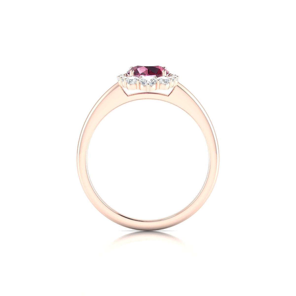Romance | 18k Rose Gold 6 mm Round Rhodolite Ring