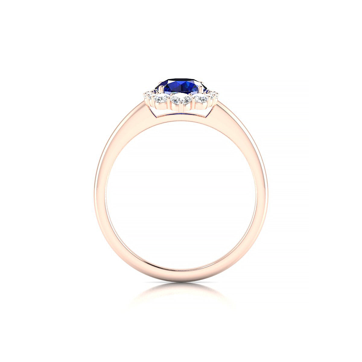 Romance | 18k Rose Gold 6 mm Round Sapphire Ring