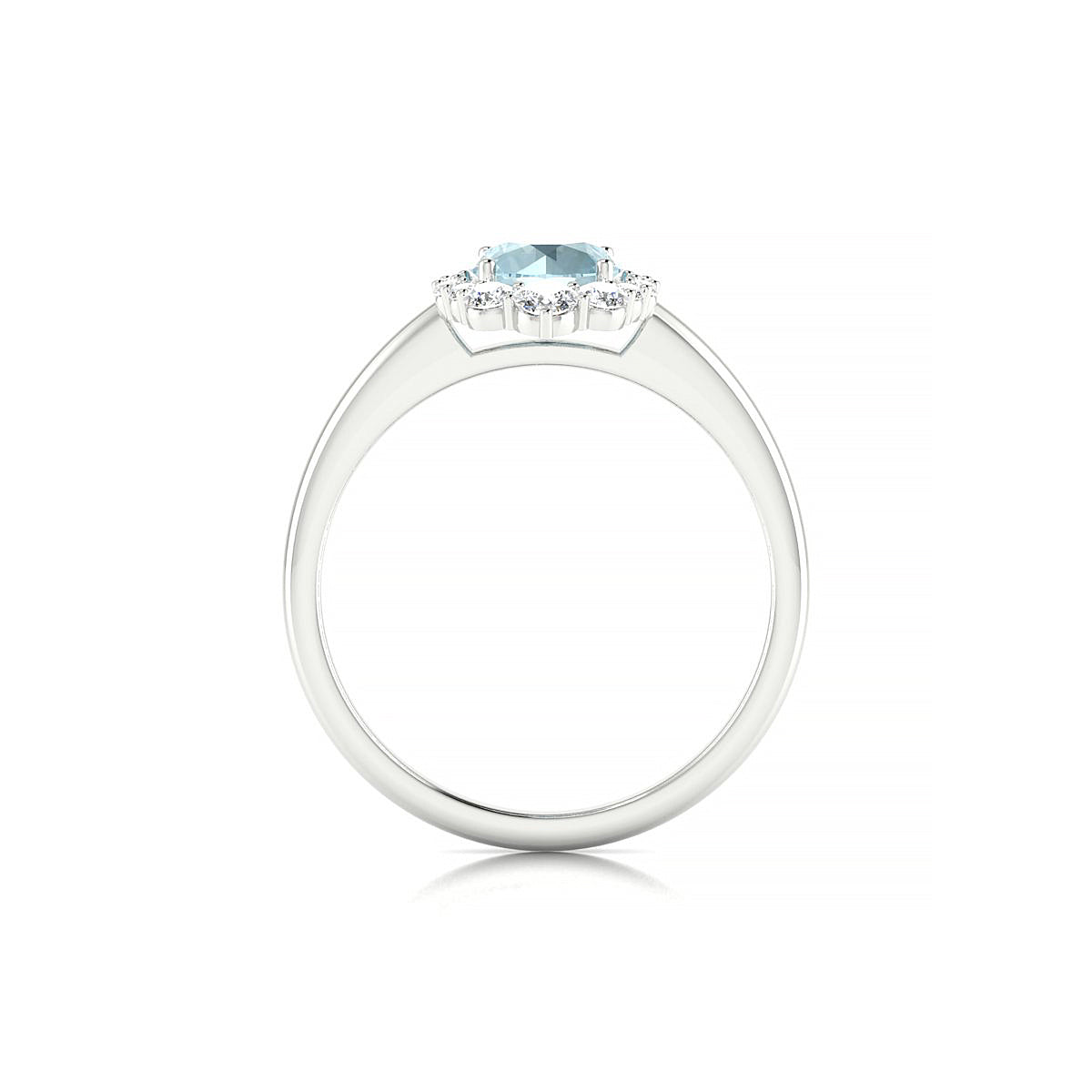 Romance | 18k White Gold 6 mm Round Aquamarine Ring