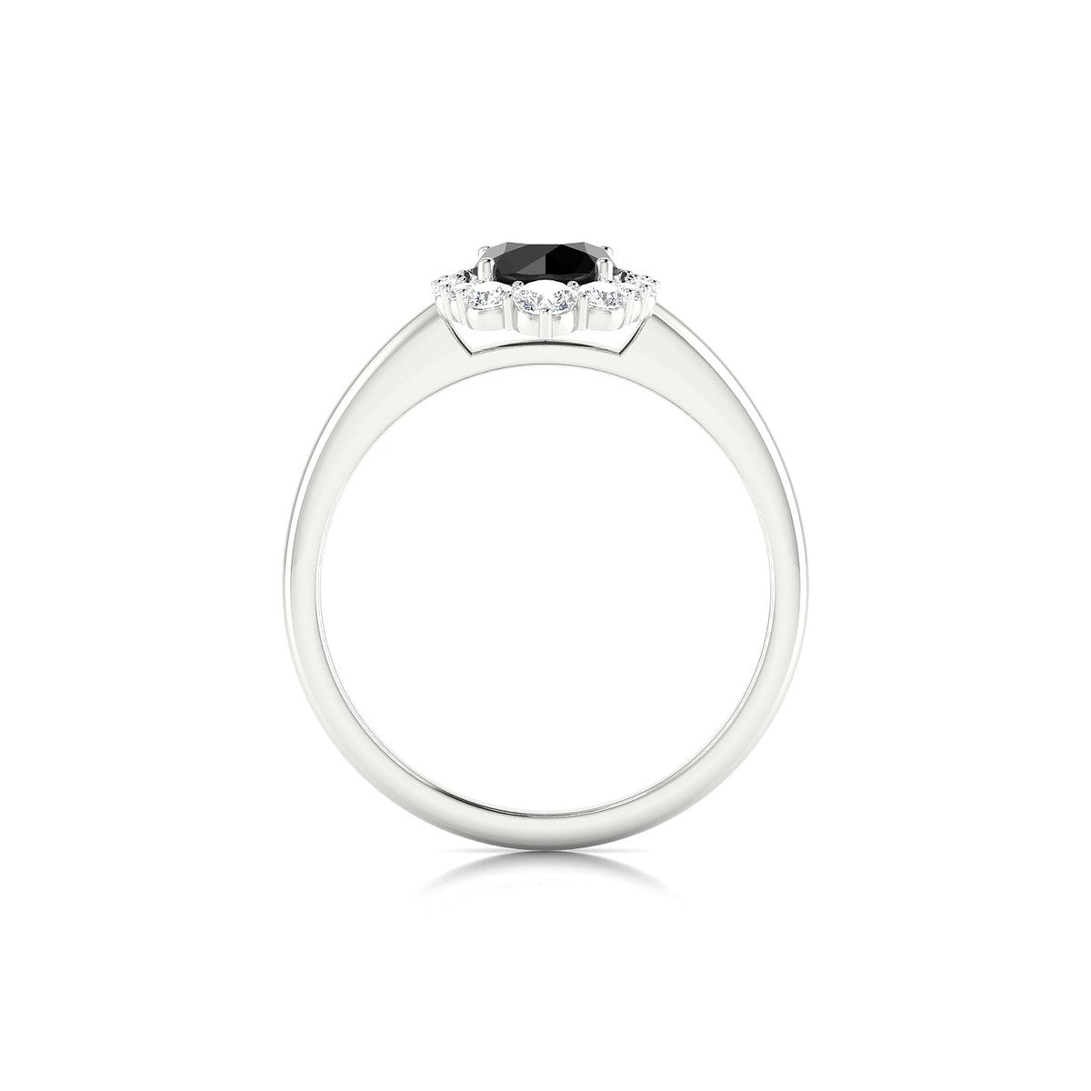 Romance | 18k White Gold 6 mm Round Black Diamond Ring