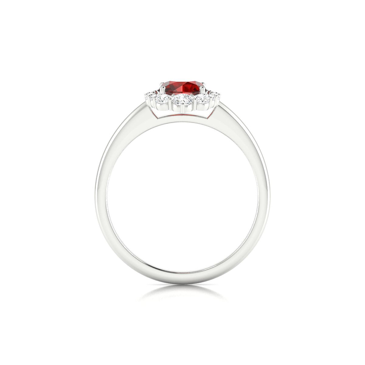Romance | 18k White Gold 6 mm Round Garnet Ring