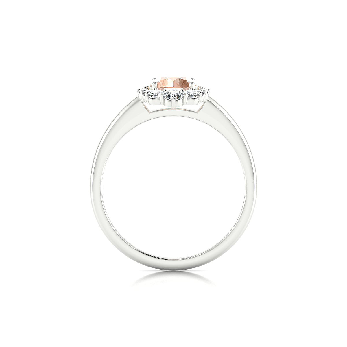 Romance | 18k White Gold 6 mm Round Morganite Ring