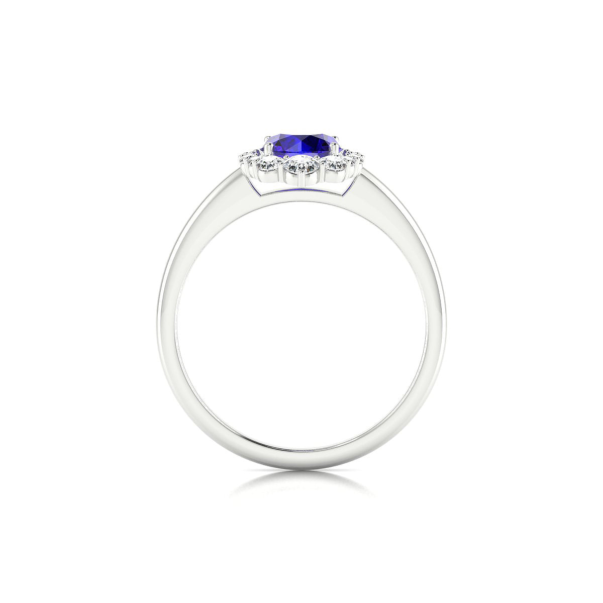 Romance | 18k White Gold 6 mm Round Tanzanite Ring
