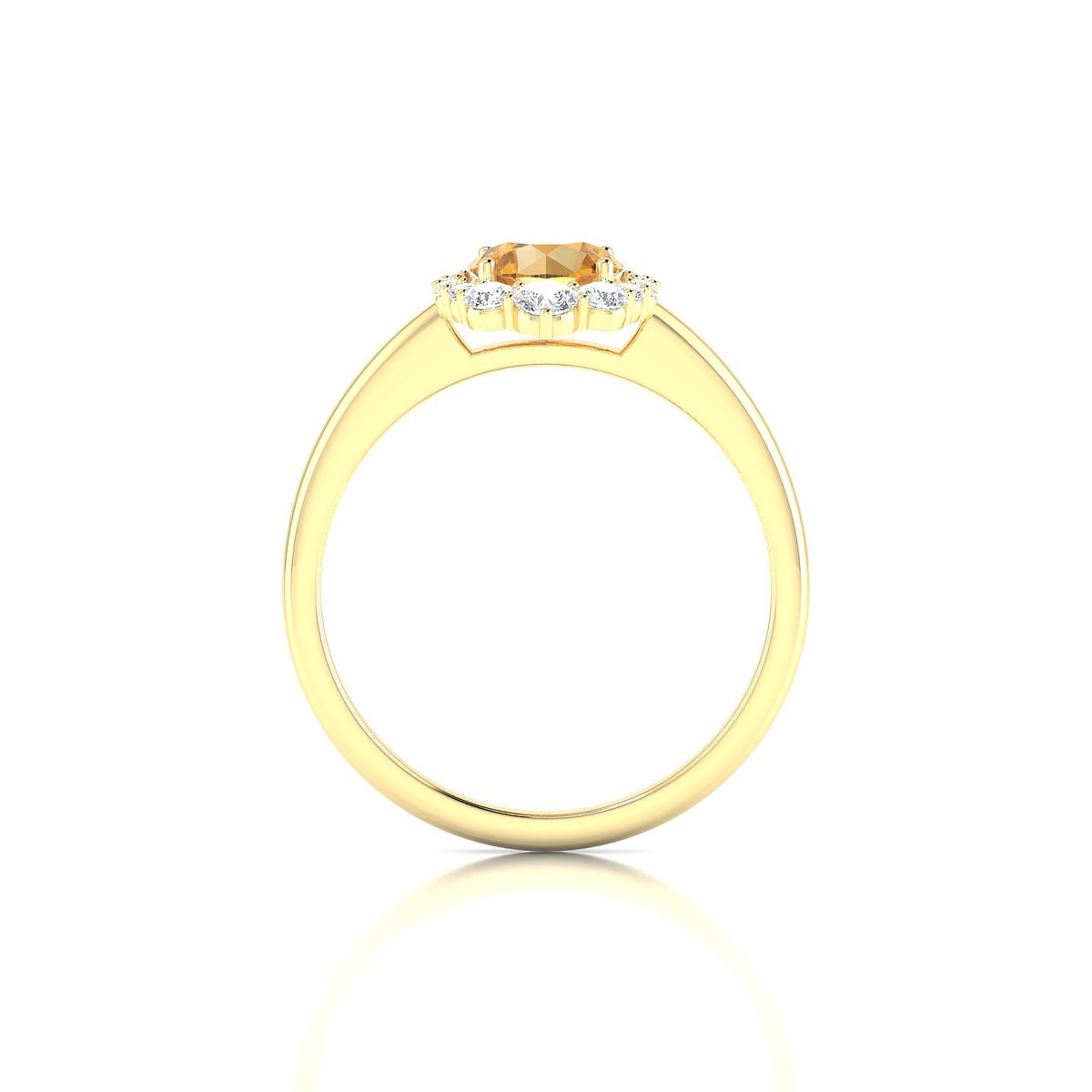 Romance | 18k Yellow Gold 6 mm Round Citrine Ring