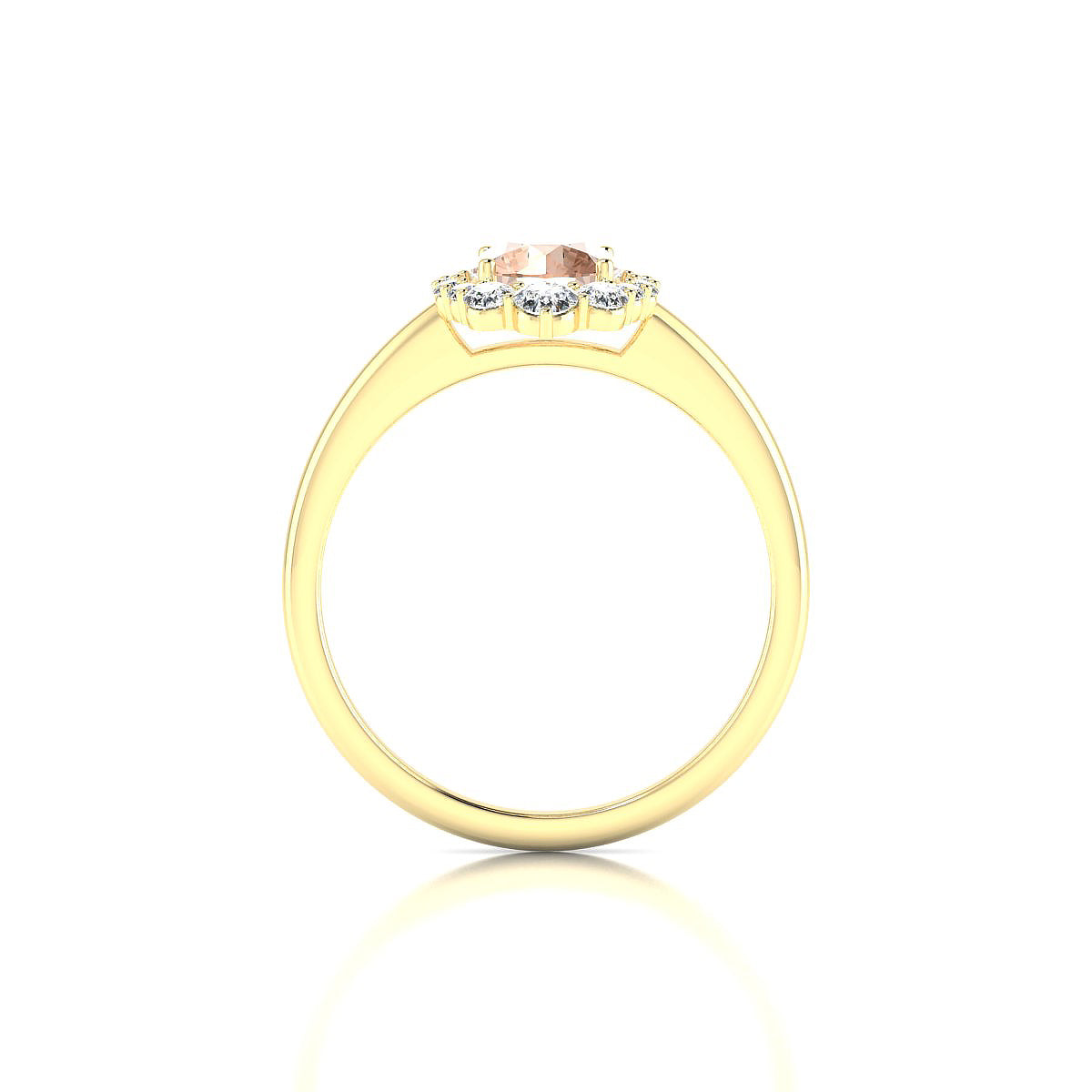 Romance | 18k Yellow Gold 6 mm Round Morganite Ring