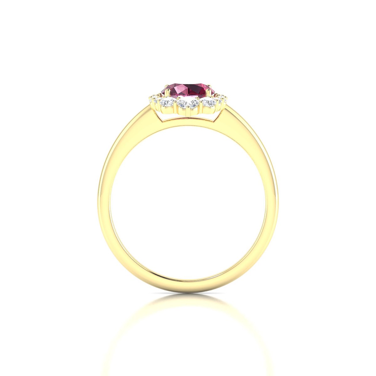 Romance | 18k Yellow Gold 6 mm Round Rhodolite Ring