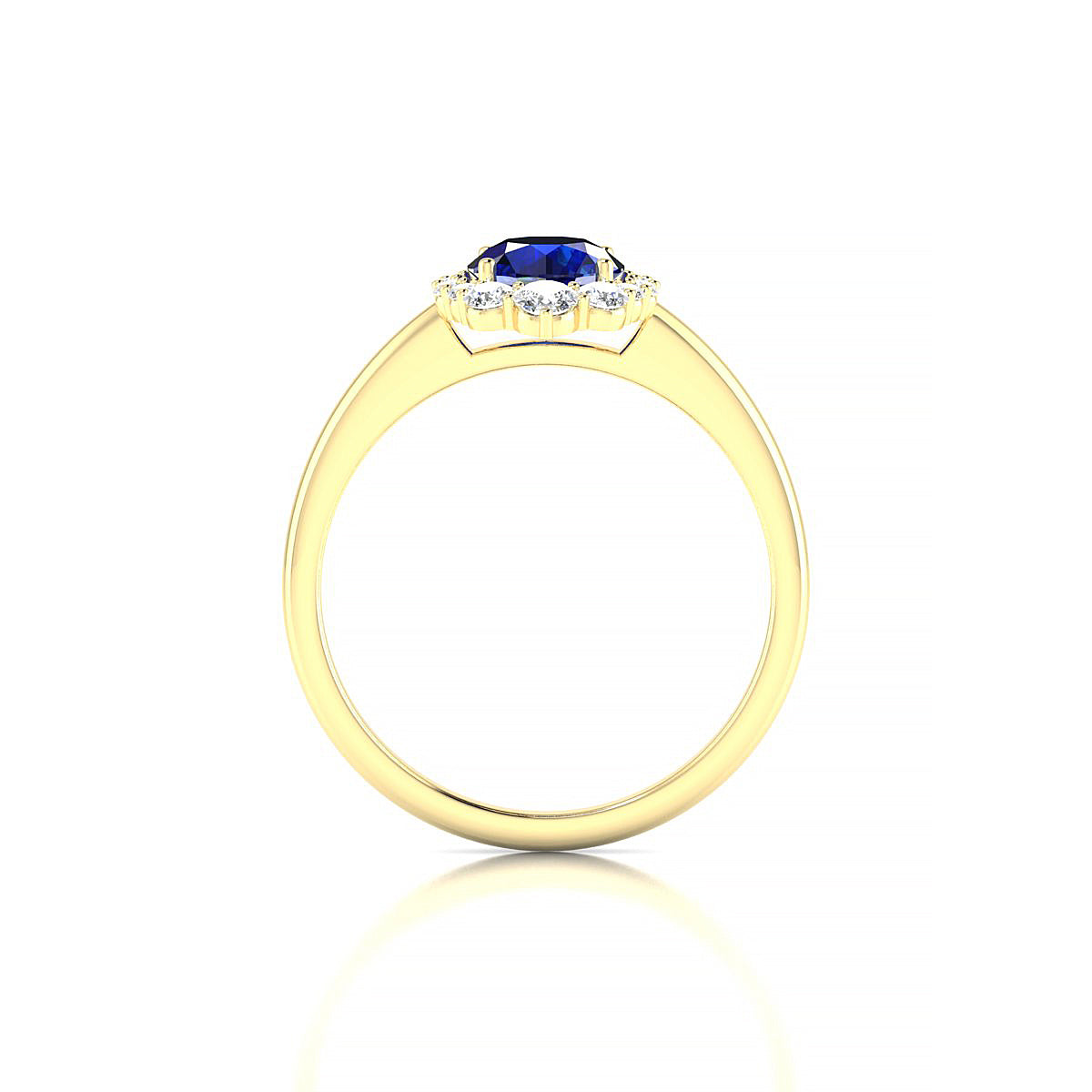 Romance | 18k Yellow Gold 6 mm Round Sapphire Ring