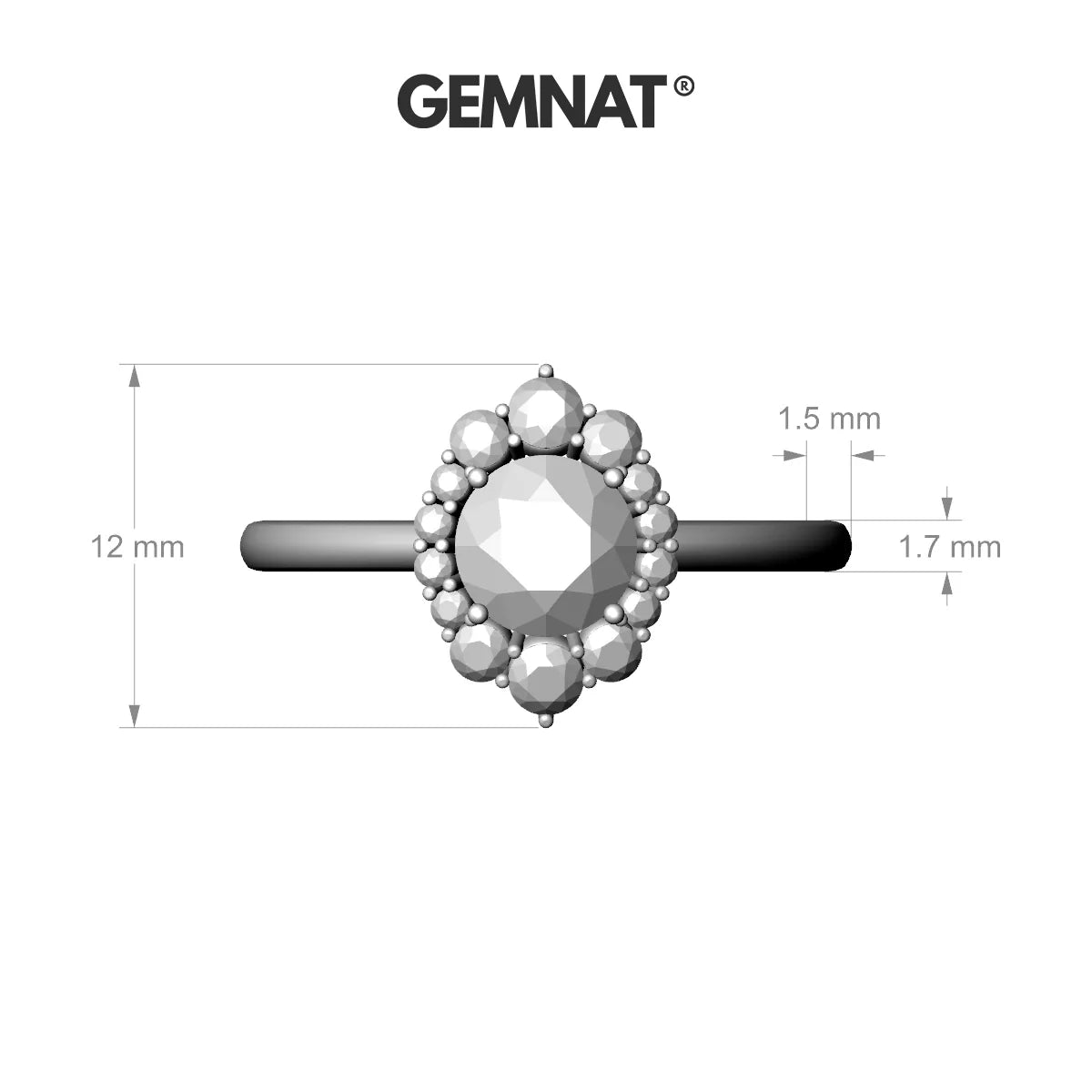 Romance | 18k White Gold 6 mm Round Garnet Ring