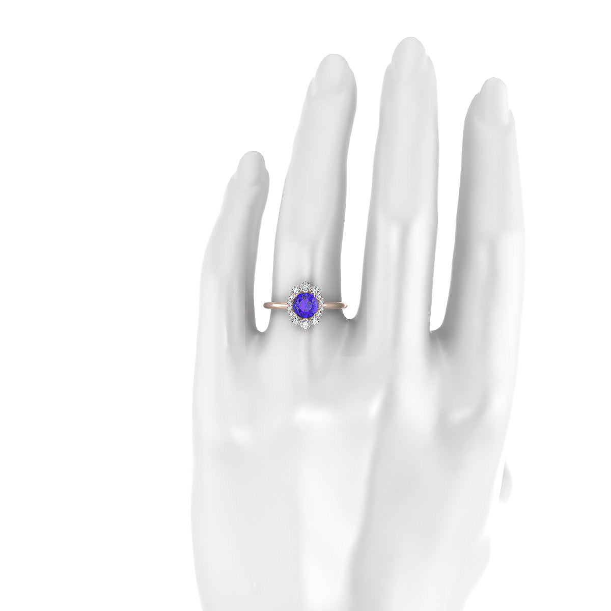 Romance | 18k Rose Gold 6 mm Round Tanzanite Ring