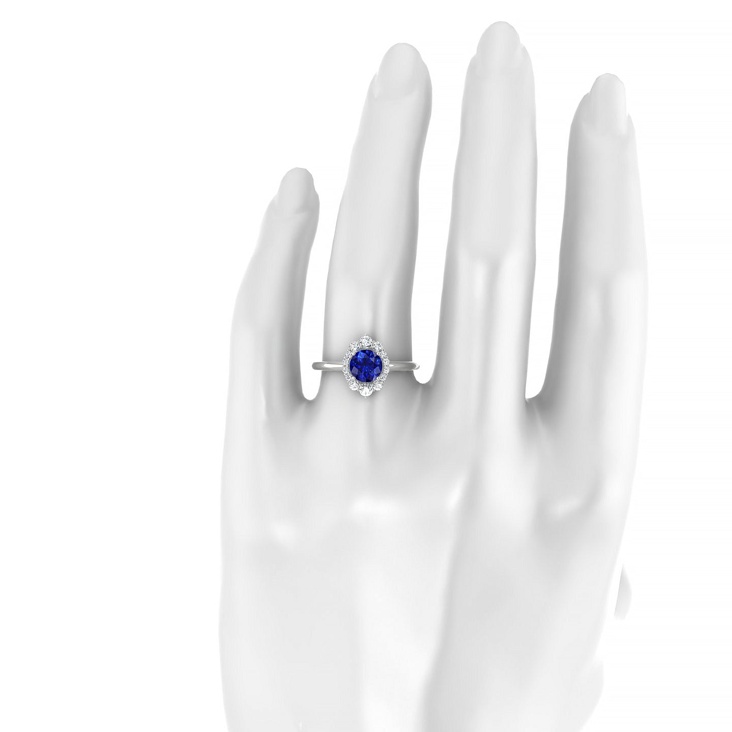 Romance | 18k White Gold 6 mm Round Sapphire Ring