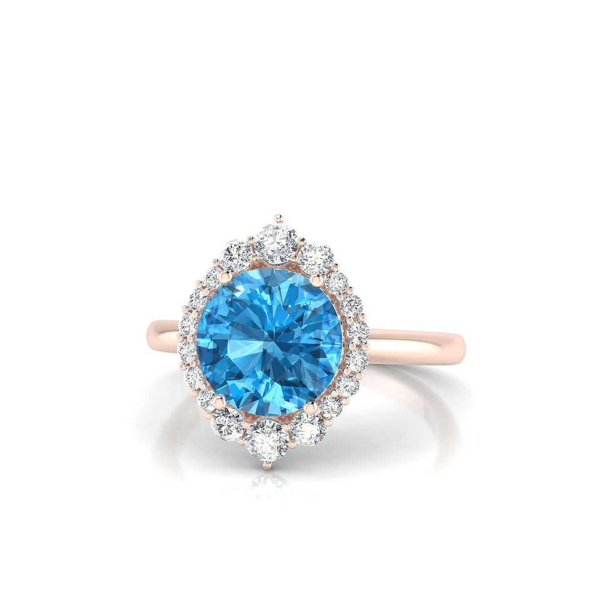Romance | 18k Rose Gold 8 mm Round Topaz Ring