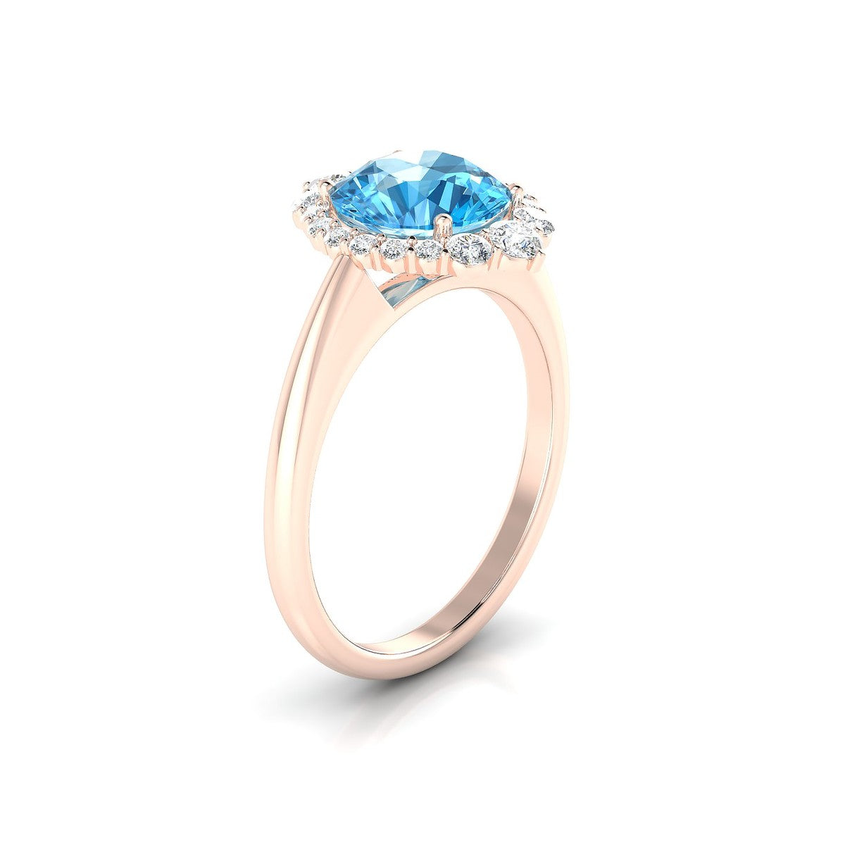 Romance | 18k Rose Gold 8 mm Round Topaz Ring