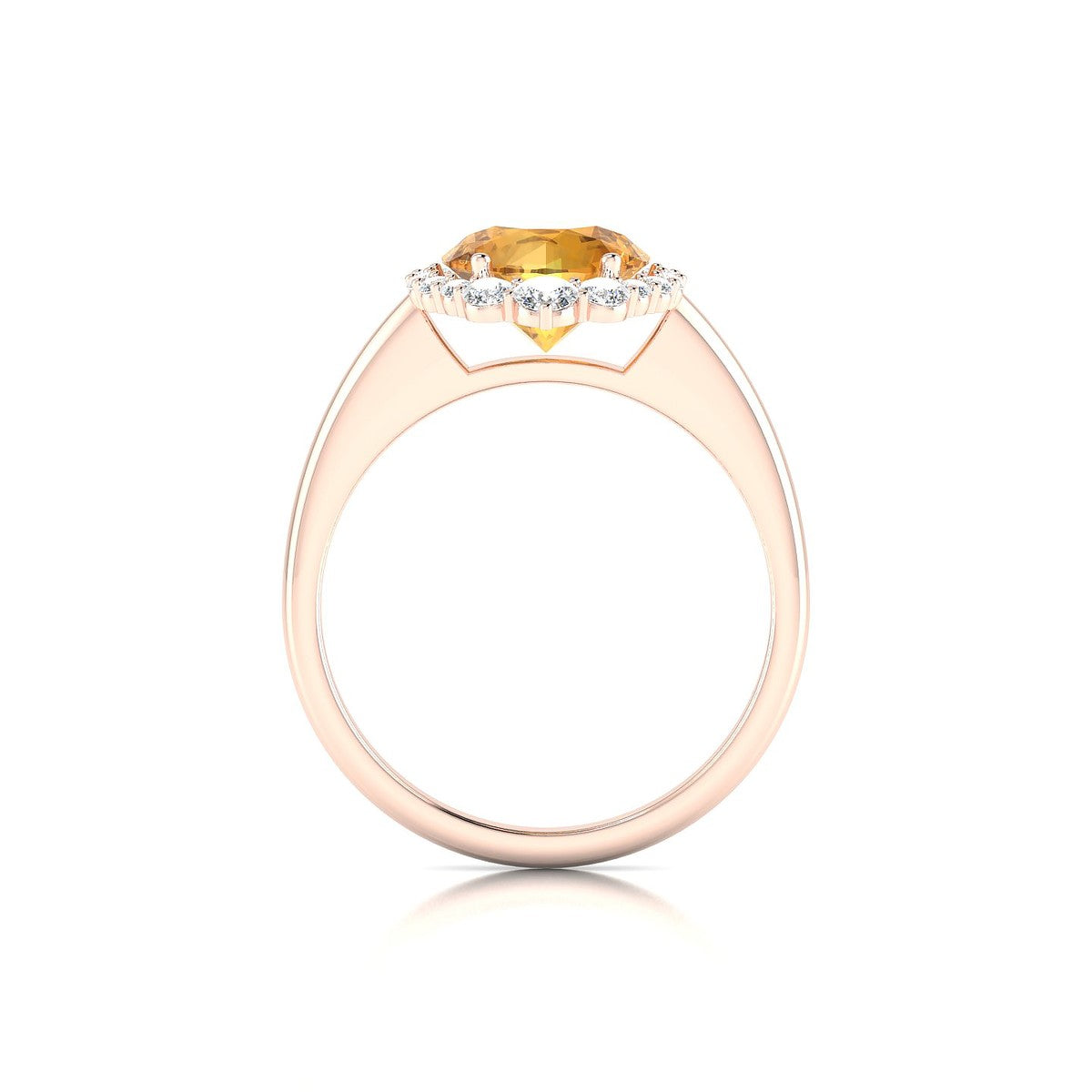 Romance | 18k Rose Gold 8 mm Round Citrine Ring