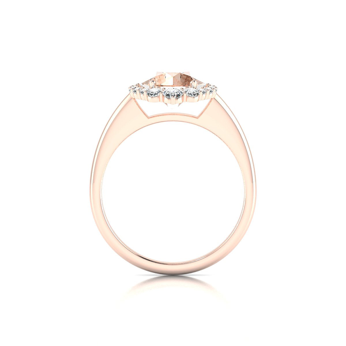 Romance | 18k Rose Gold 8 mm Round Morganite Ring