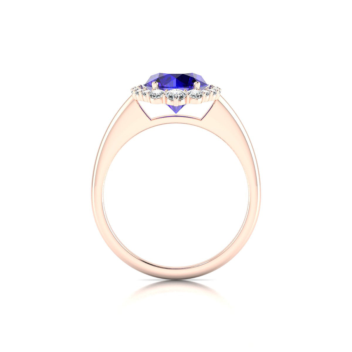 Romance | 18k Rose Gold 8 mm Round Tanzanite Ring