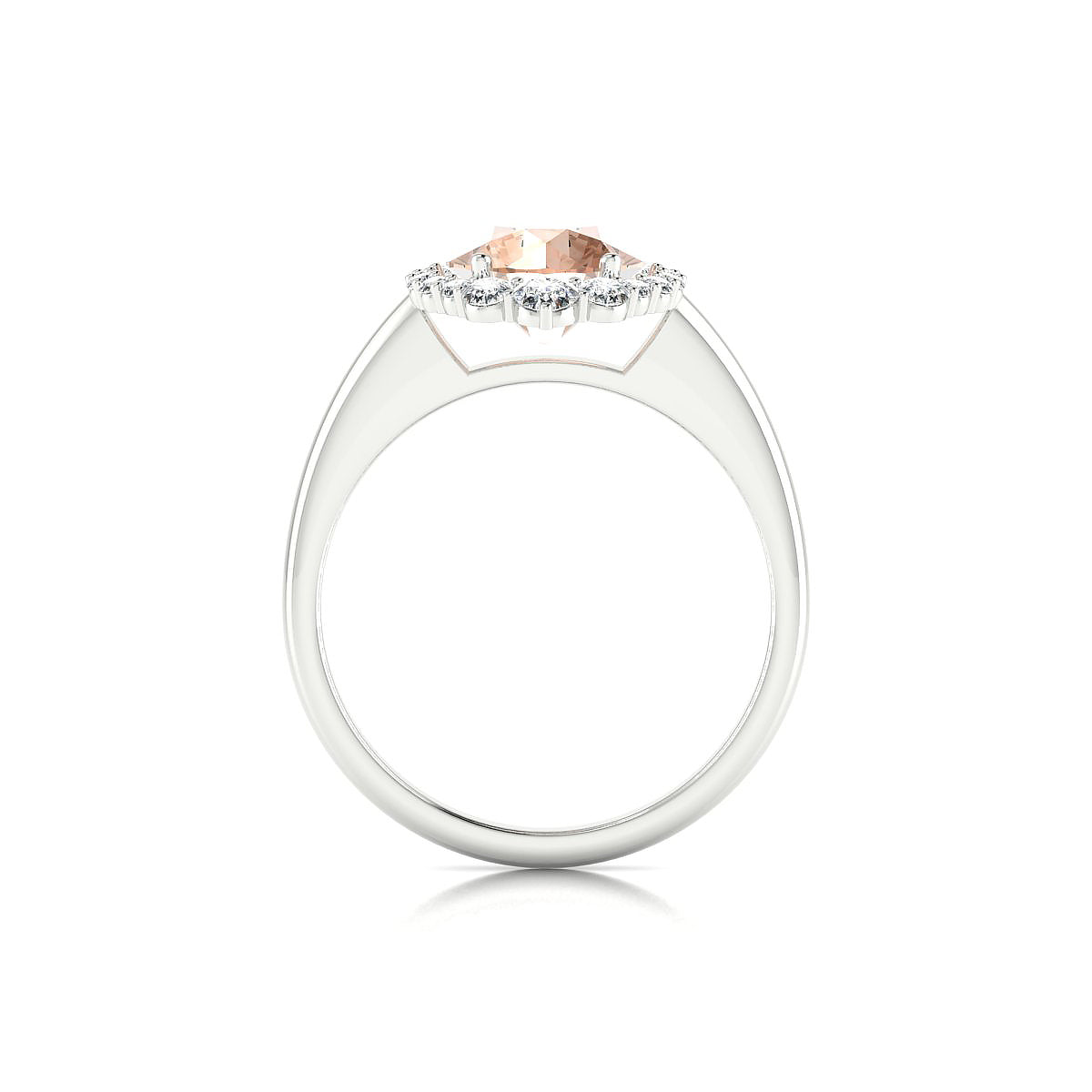 Romance | 18k White Gold 8 mm Round Morganite Ring