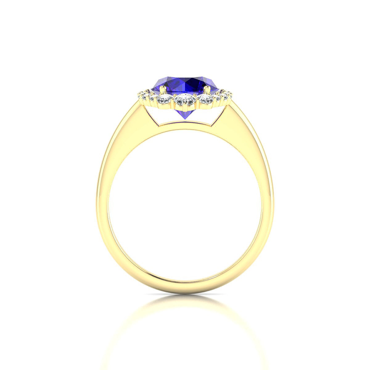 Romance | 18k Yellow Gold 8 mm Round Tanzanite Ring