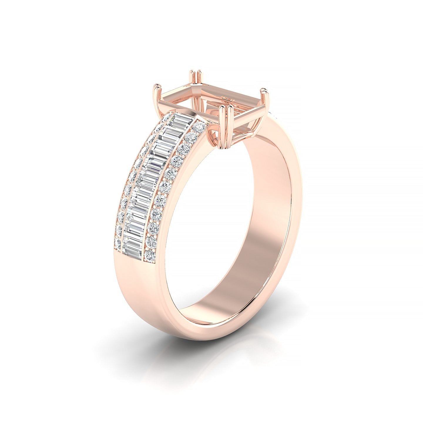 Royal Emerald 2-2.99 ct | 18k Rose Gold Side Stones Ring