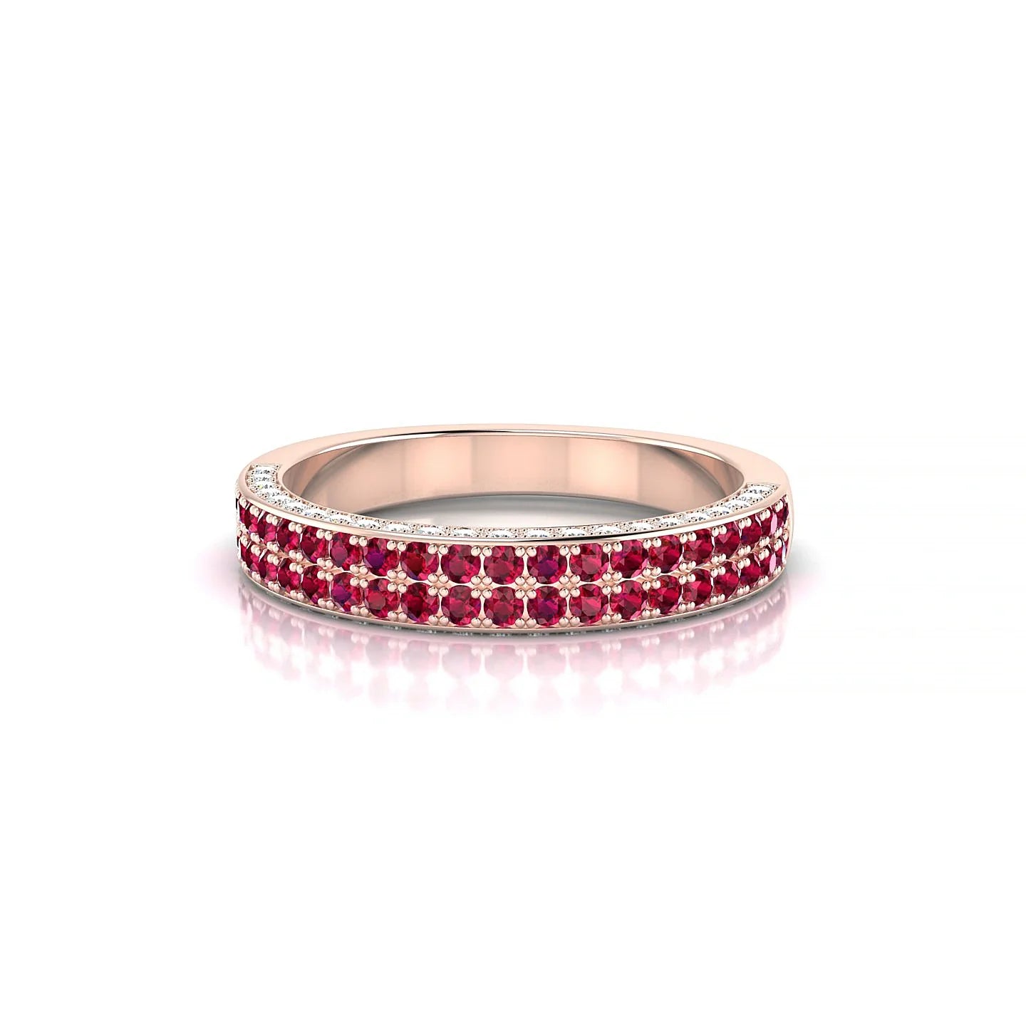 Seraph | 18k Rose Gold 1.3 mm Round Ruby & Diamond Ring