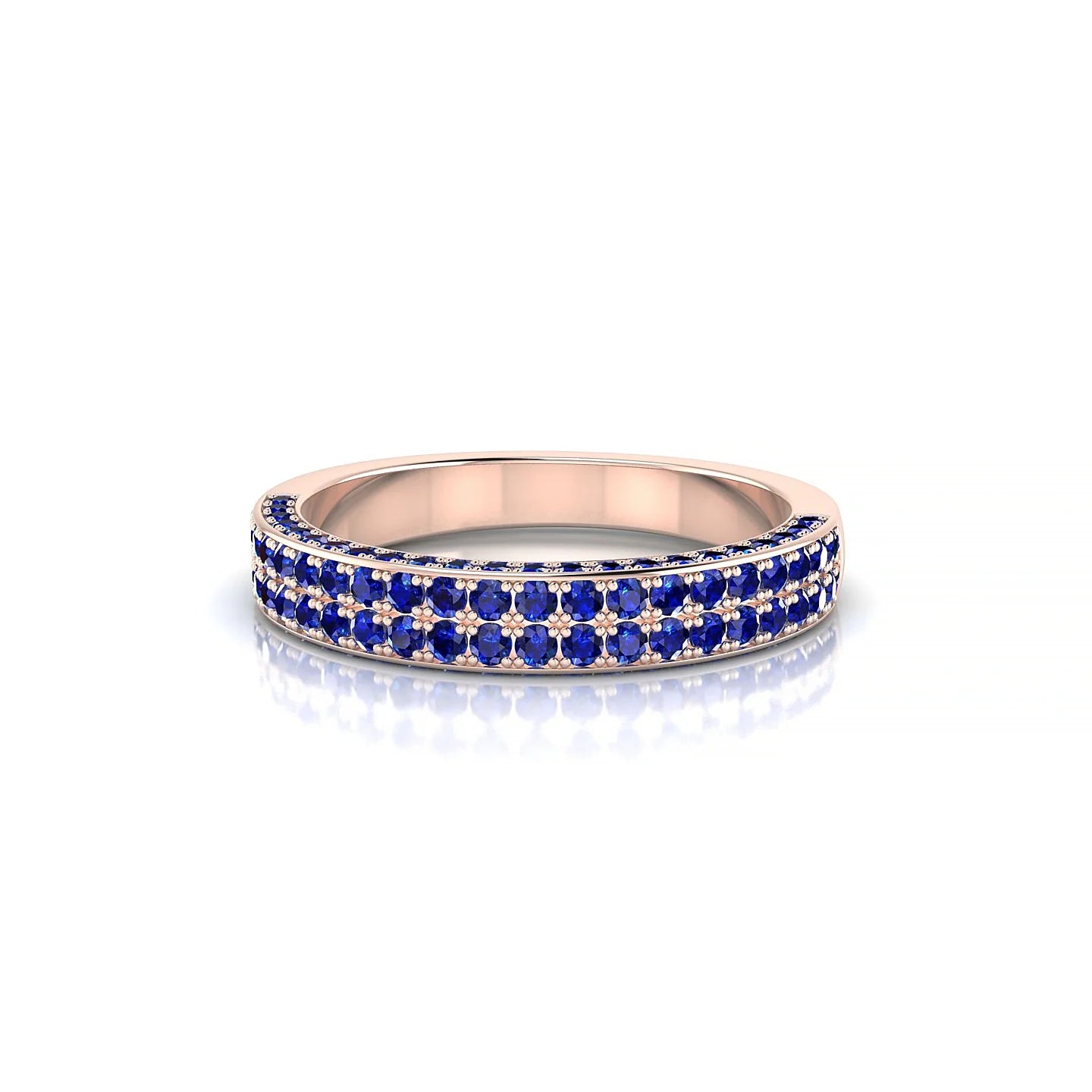 Seraph | 18k Rose Gold 1.3 mm Round Sapphire Ring