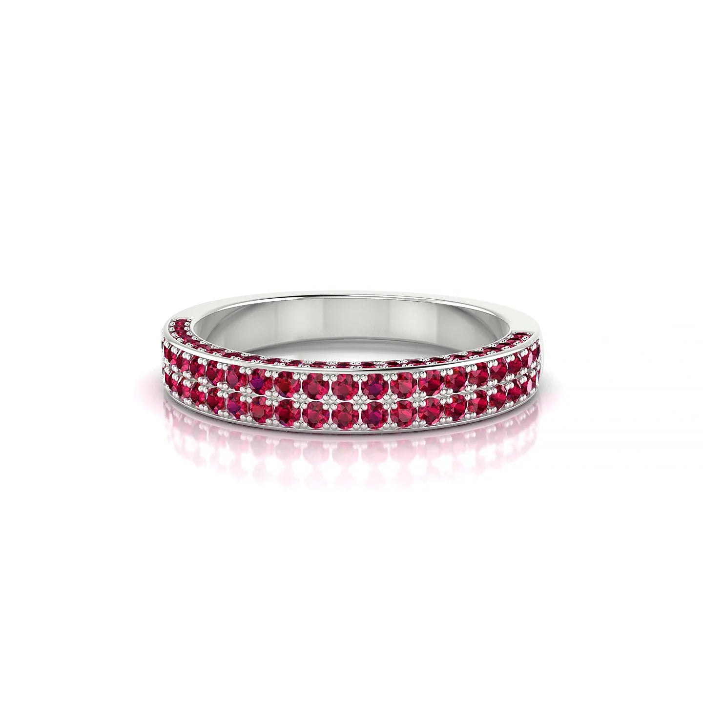 Seraph | 18k White Gold 1.3 mm Round Ruby Ring