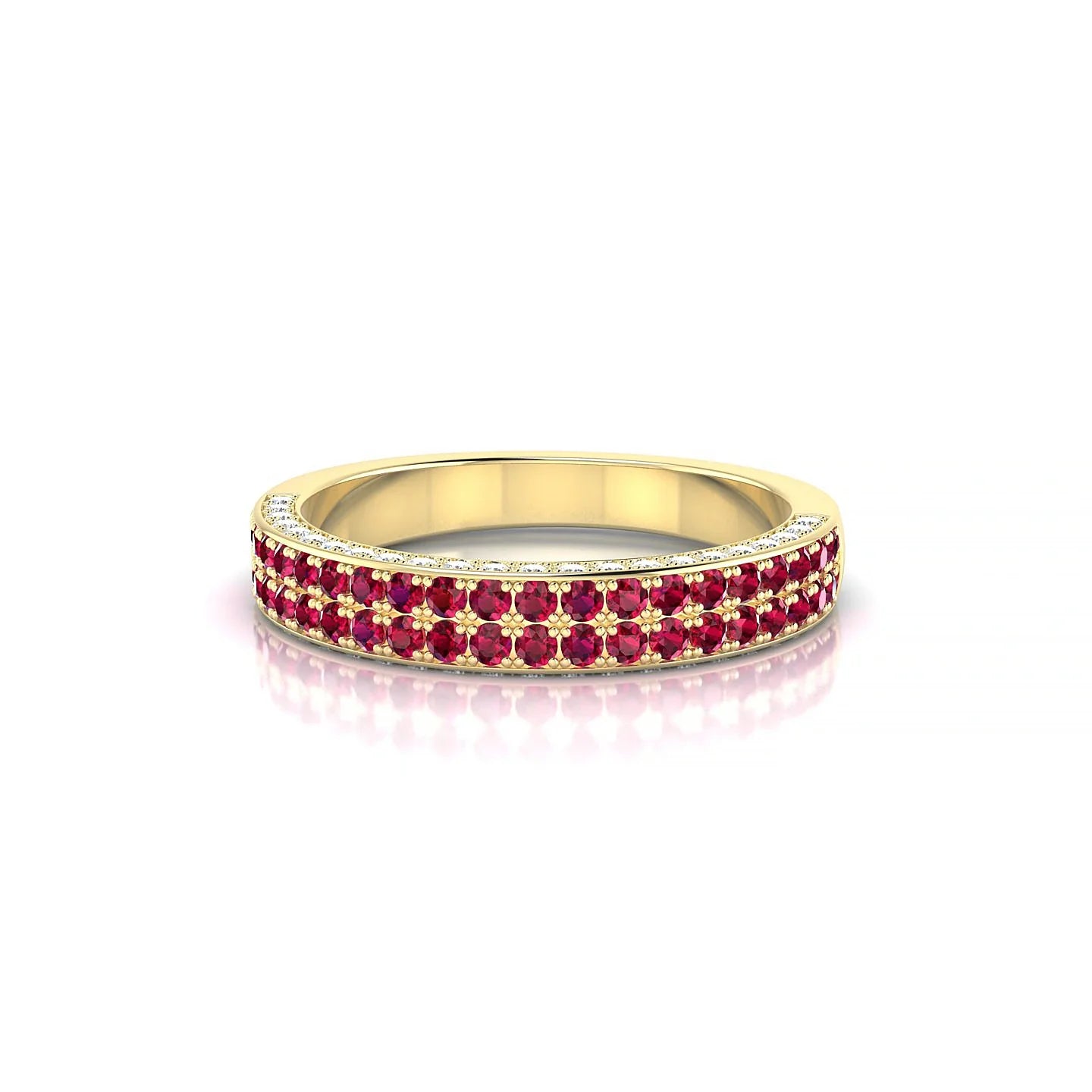 Seraph | 18k Yellow Gold 1.3 mm Round Ruby & Diamond Ring