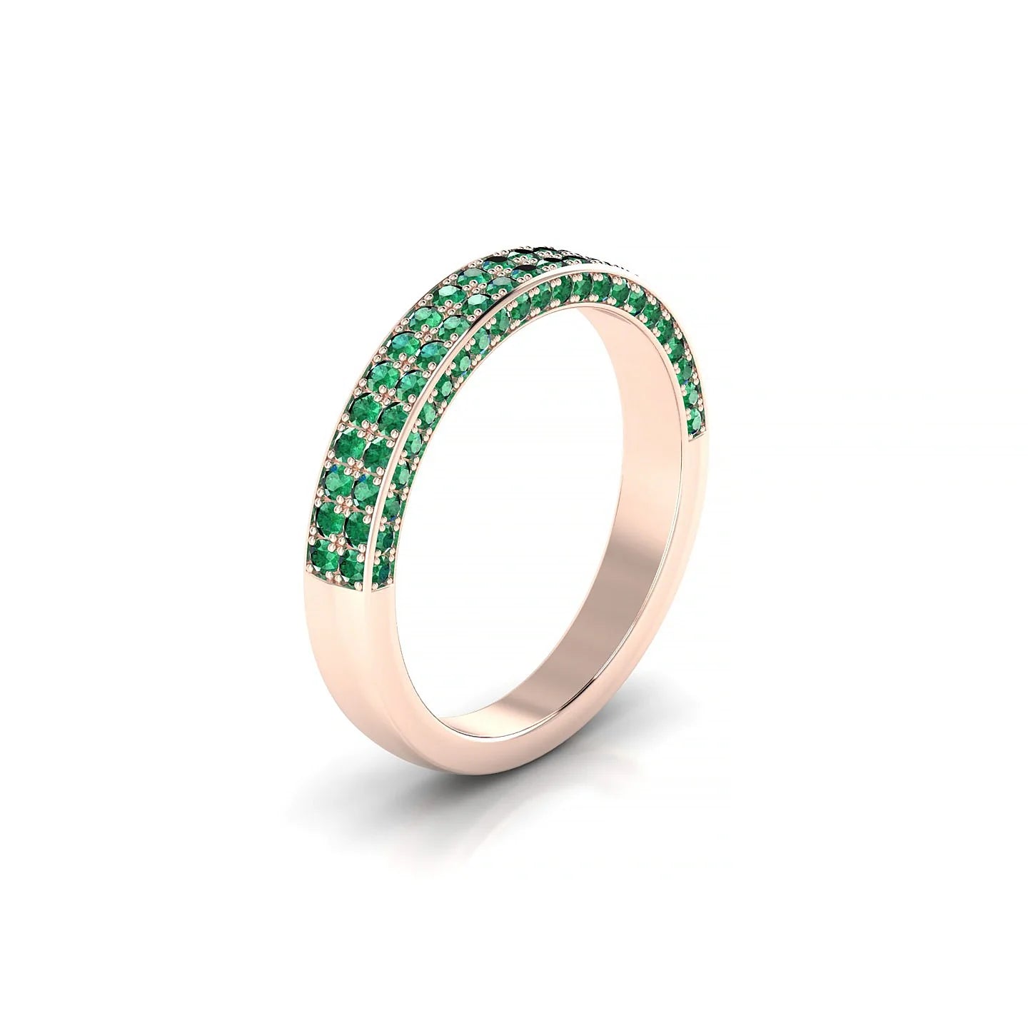 Seraph | 18k Rose Gold 1.3 mm Round Emerald Ring
