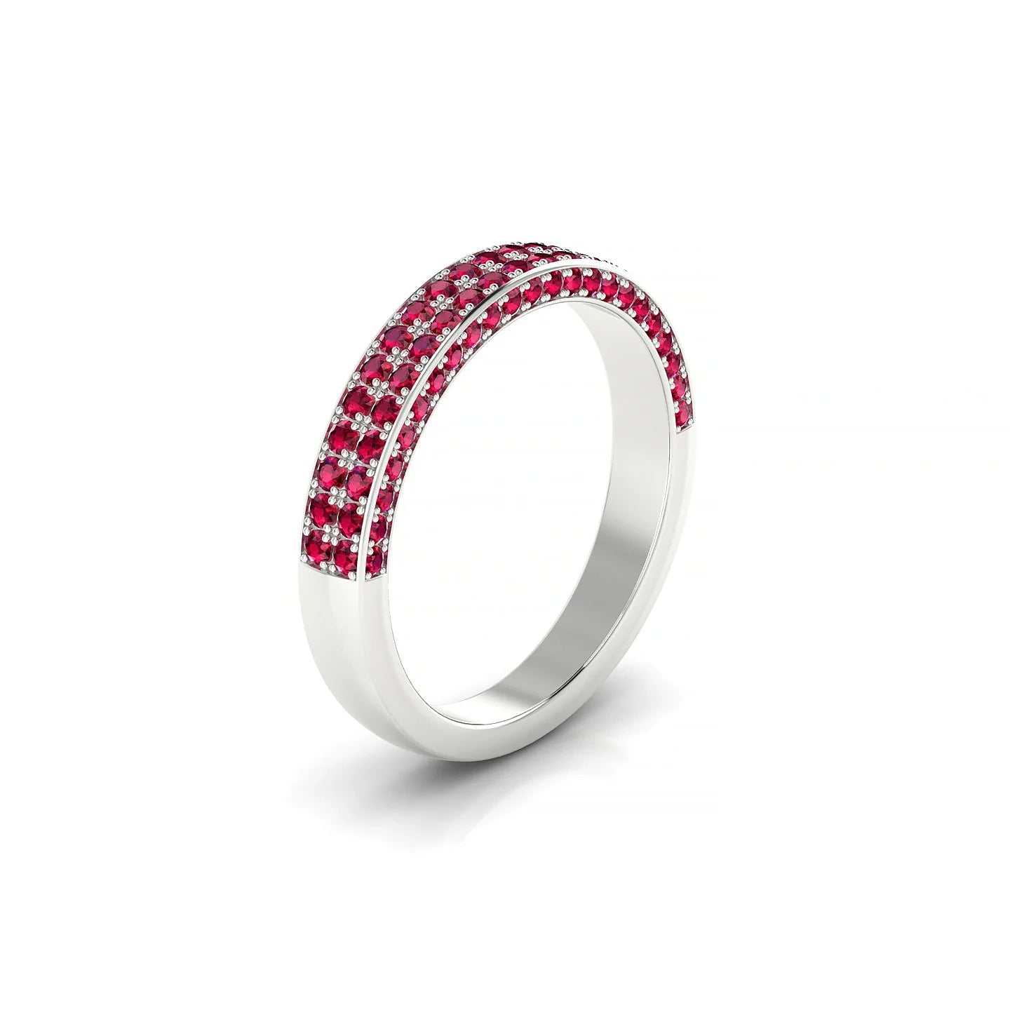 Seraph | 18k White Gold 1.3 mm Round Ruby Ring