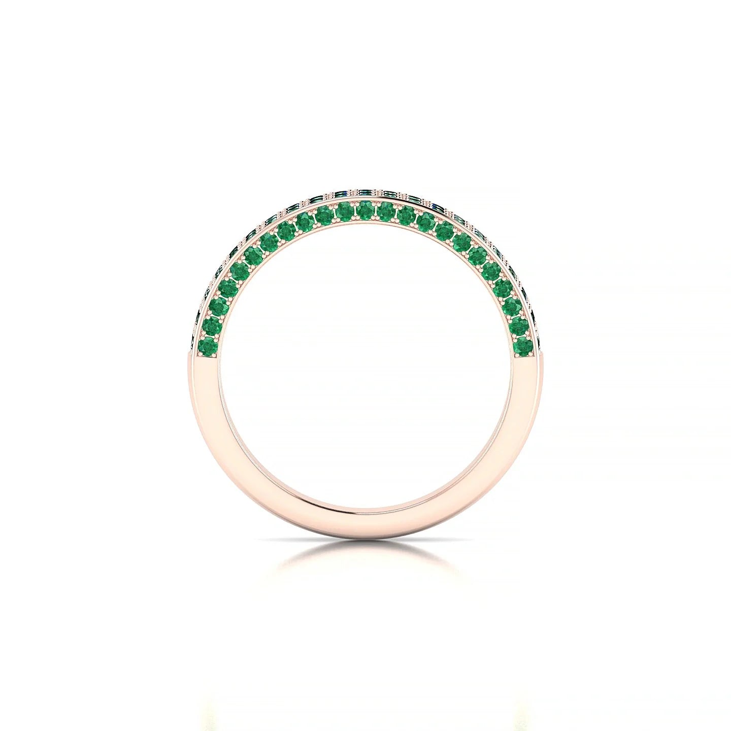 Seraph | 18k Rose Gold 1.3 mm Round Emerald Ring