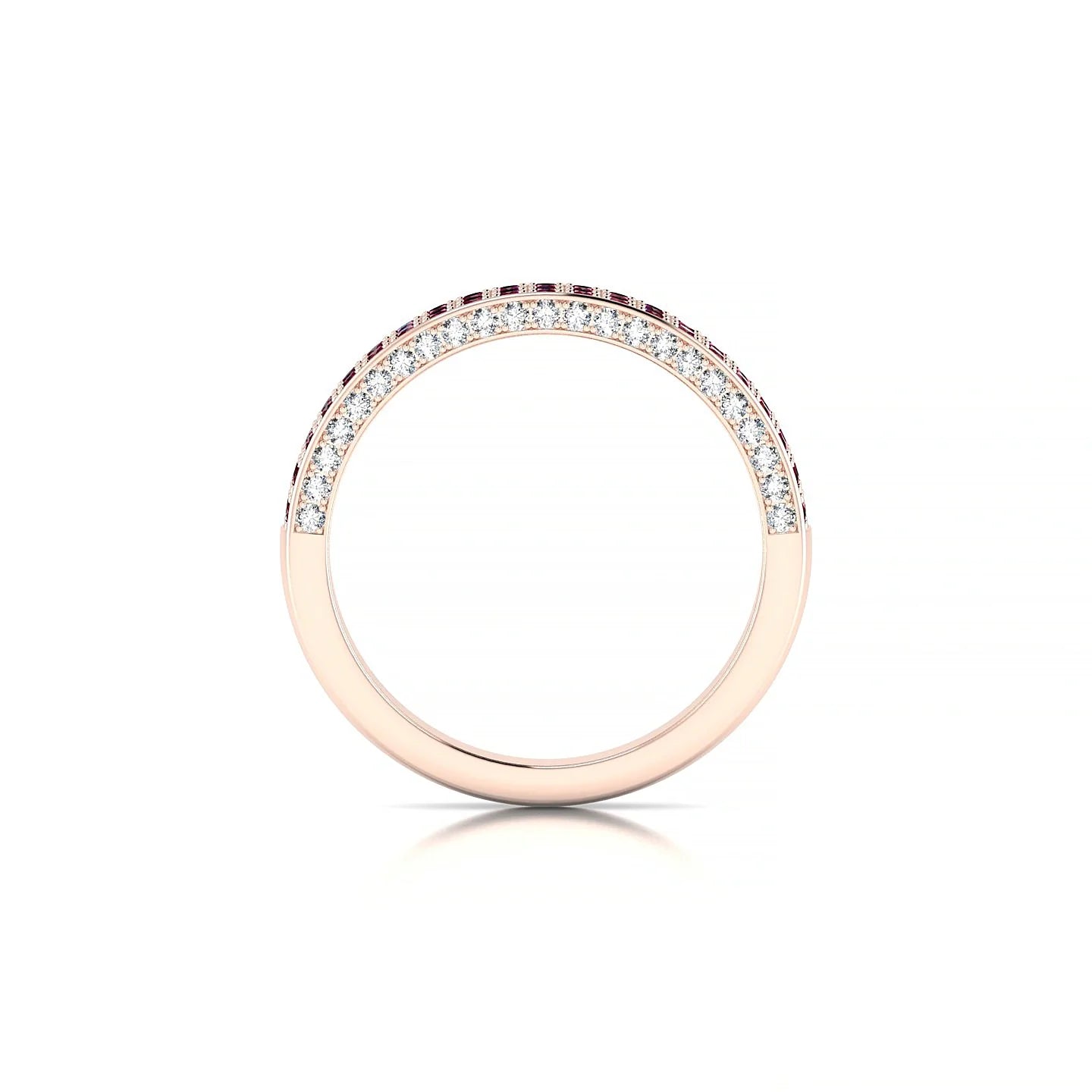 Seraph | 18k Rose Gold 1.3 mm Round Ruby & Diamond Ring