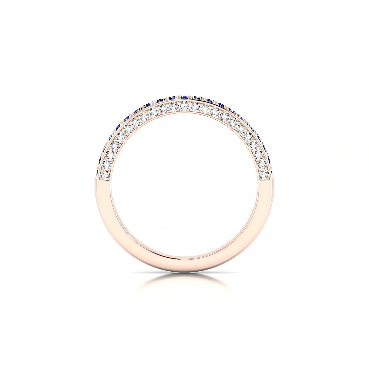 Seraph | 18k Rose Gold 1.3 mm Round Sapphire & Diamond Ring