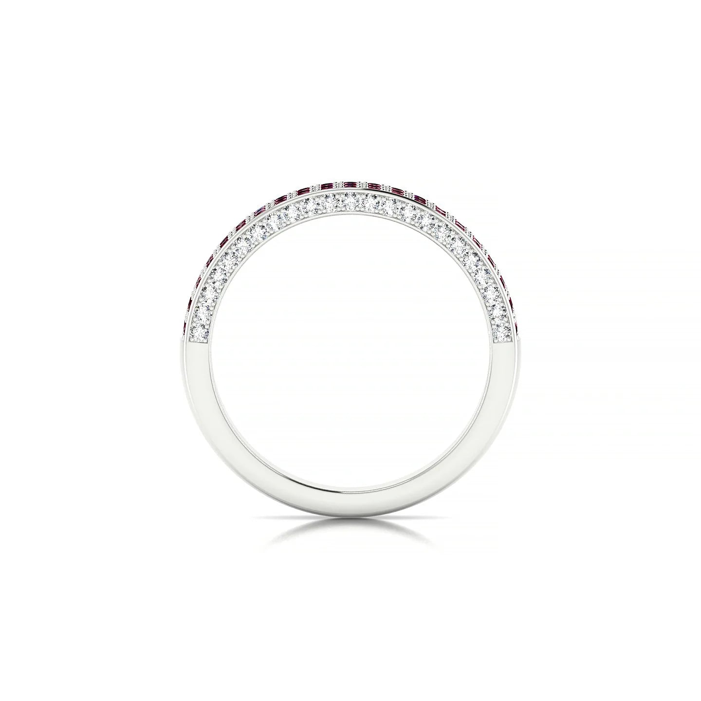 Seraph | 18k White Gold 1.3 mm Round Ruby & Diamond Ring
