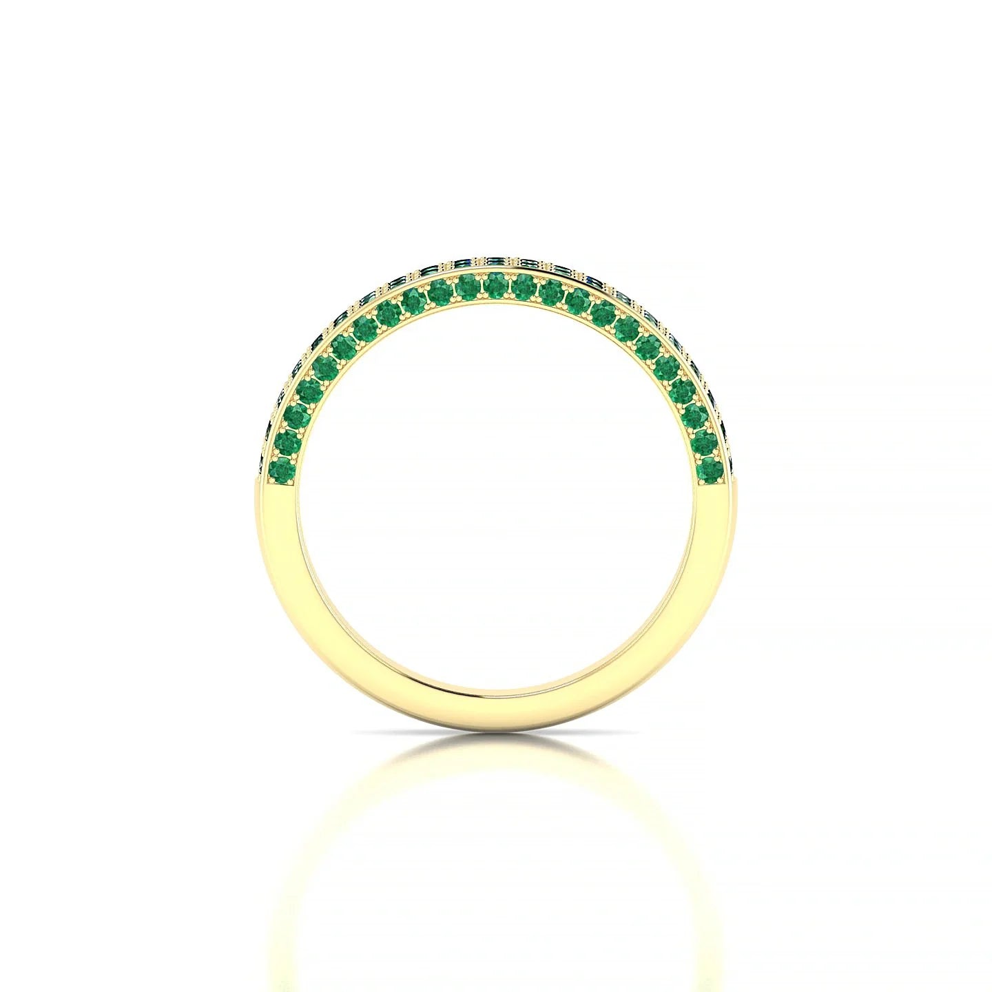 Seraph | 18k Yellow Gold 1.3 mm Round Emerald Ring