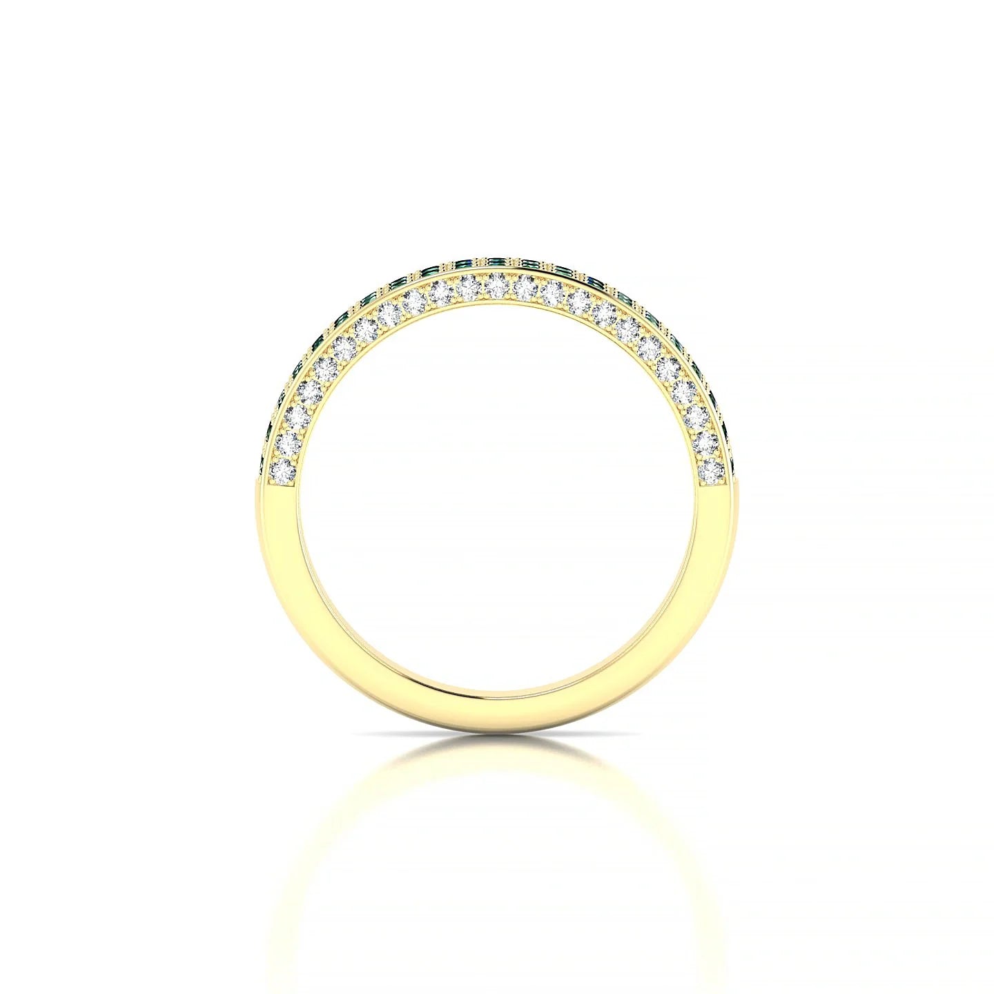 Seraph | 18k Yellow Gold 1.3 mm Round Emerald & Diamond Ring