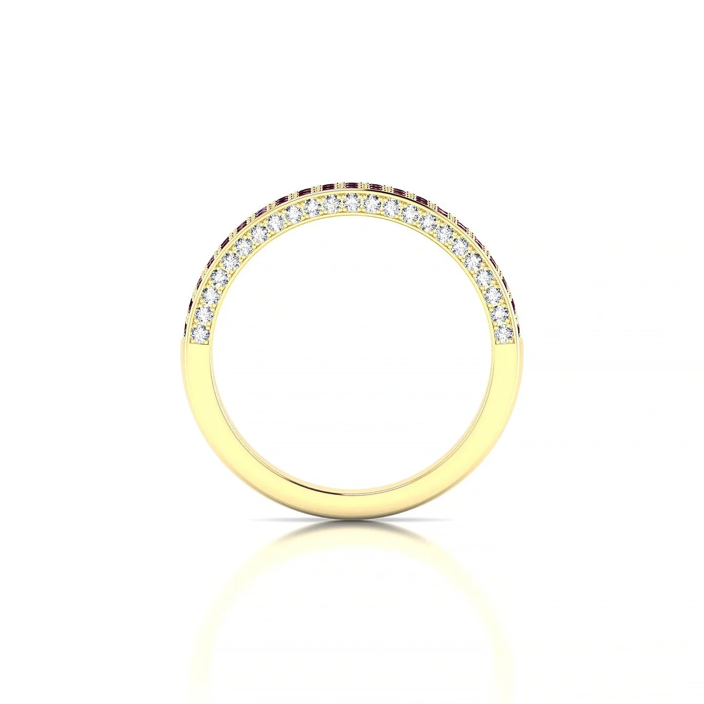 Seraph | 18k Yellow Gold 1.3 mm Round Ruby & Diamond Ring