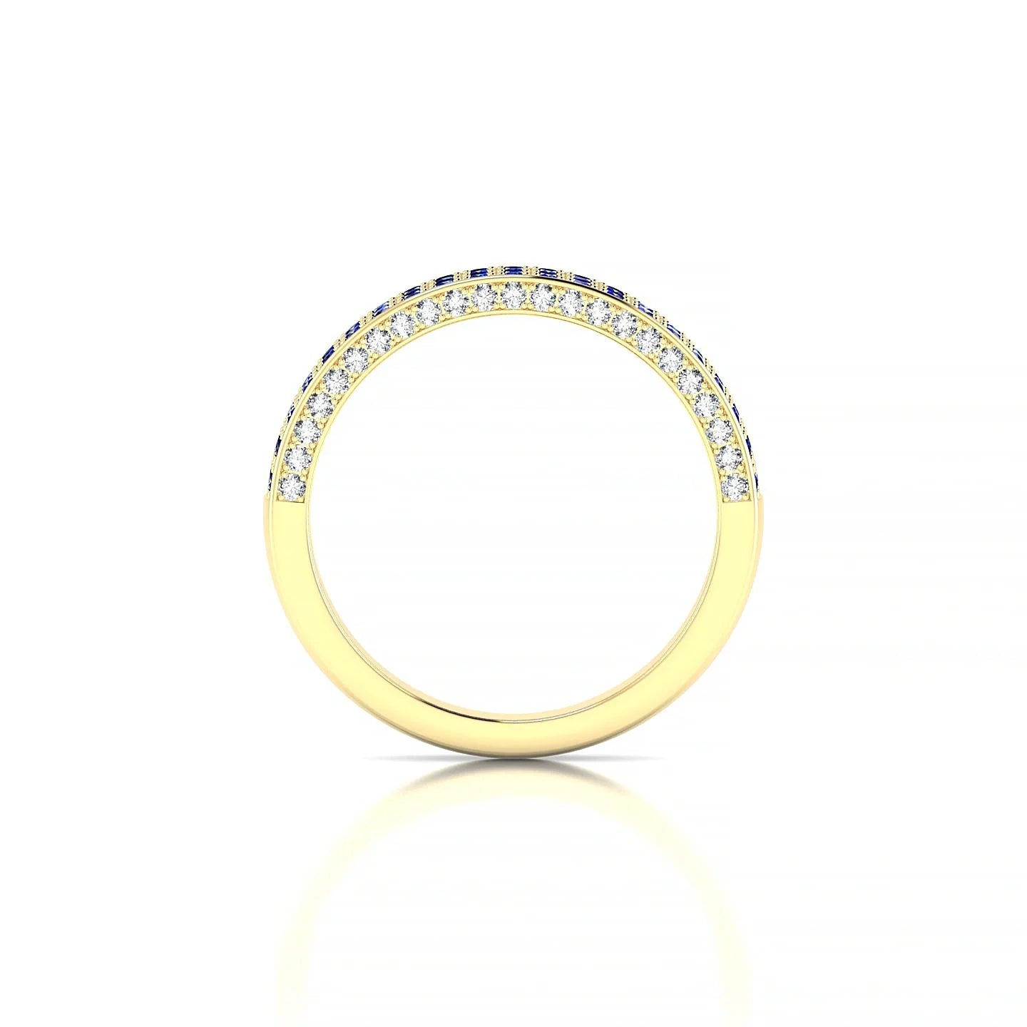 Seraph | 18k Yellow Gold 1.3 mm Round Sapphire & Diamond Ring