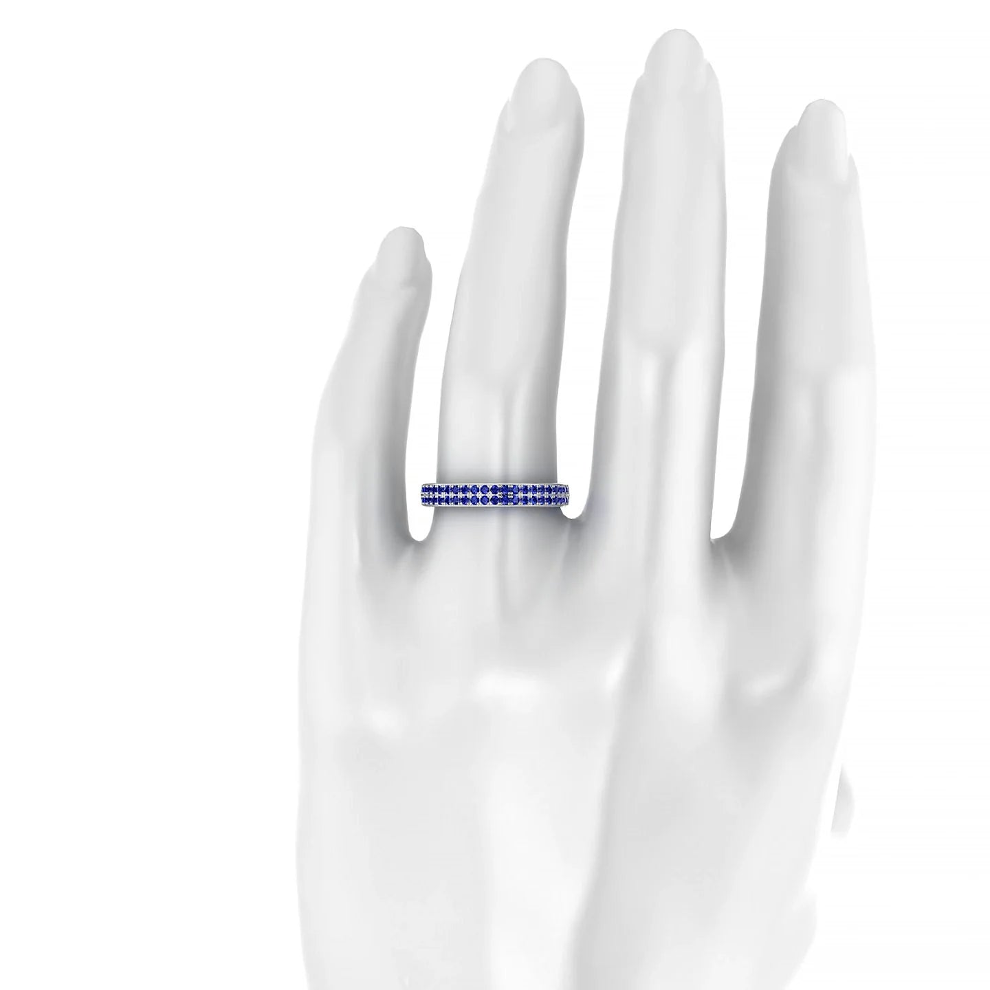 Seraph | 18k White Gold 1.3 mm Round Sapphire Ring